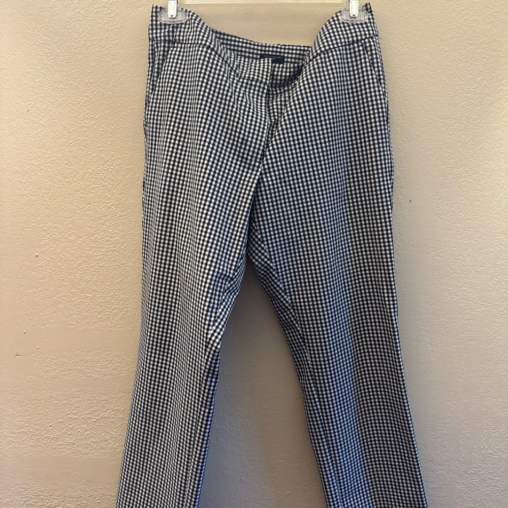 Ann Taylor Women's Black and White Gingham Cropped Pants